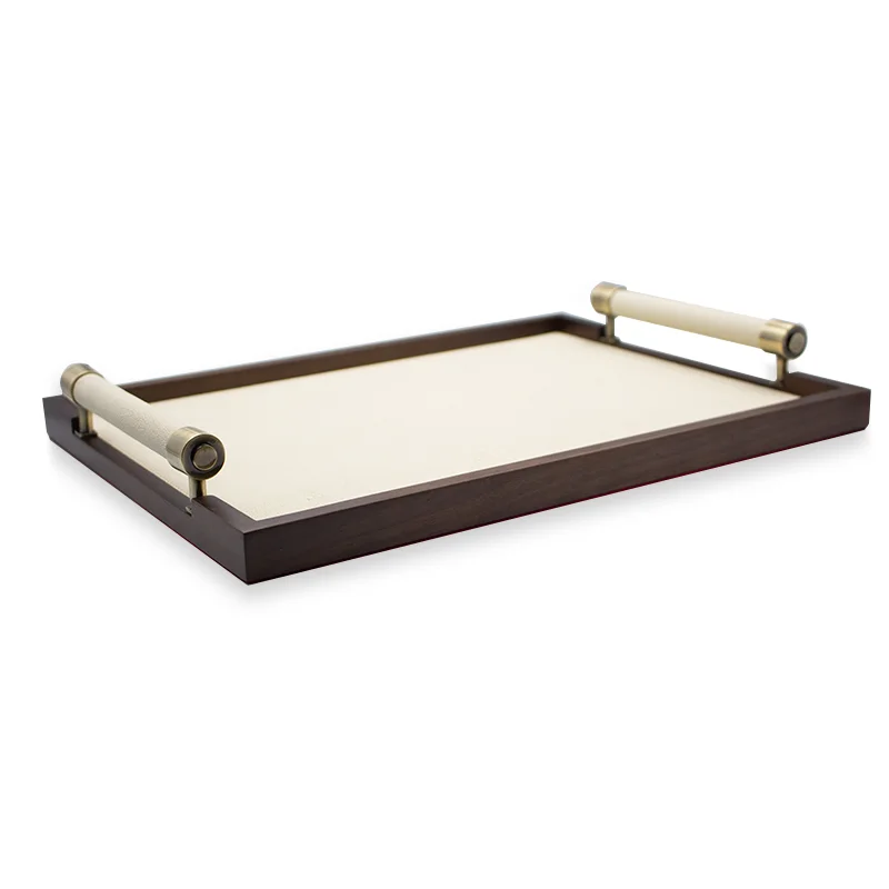 LEATHER TRAY WOOD 03