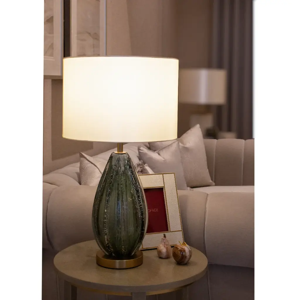 Table Lamp-Grey Green Handmade Glazed